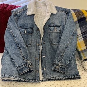 Old Navy Blue Denim Sherpa-Lined Jacket